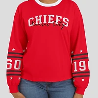 T-shirt de sport à manches longues rouge des Kansas City Chiefs pour femme WEAR by Erin Andrews