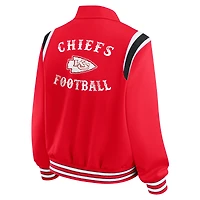 Women's WEAR by Erin Andrews Red Kansas City Chiefs Varsity Lightweight Full-Snap Jacket