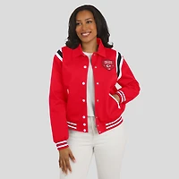 Women's WEAR by Erin Andrews Red Kansas City Chiefs Varsity Lightweight Full-Snap Jacket