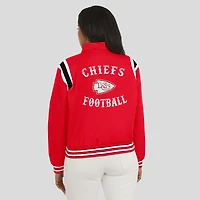 Women's WEAR by Erin Andrews Red Kansas City Chiefs Varsity Lightweight Full-Snap Jacket