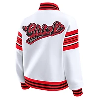 Women's WEAR by Erin Andrews White Kansas City Chiefs Full-Snap Fleece Sweatshirt Jacket