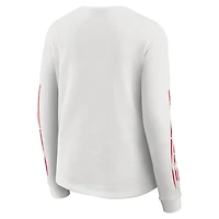 T-shirt blanc à manches longues gaufré pour femme WEAR by Erin Andrews, motif Kansas City Chiefs