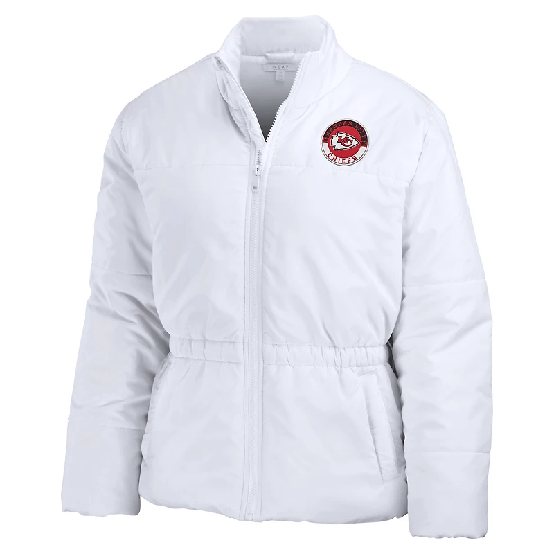 Women's WEAR by Erin Andrews White Kansas City Chiefs Packaway Full-Zip Puffer Jacket