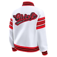 Veste sweat-shirt en polaire à boutons-pression pour femme WEAR by Erin Andrews, grande taille, blanche, Kansas City Chiefs