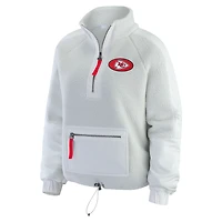 Veste polaire blanche à demi-zip pour femme WEAR by Erin Andrews des Kansas City Chiefs