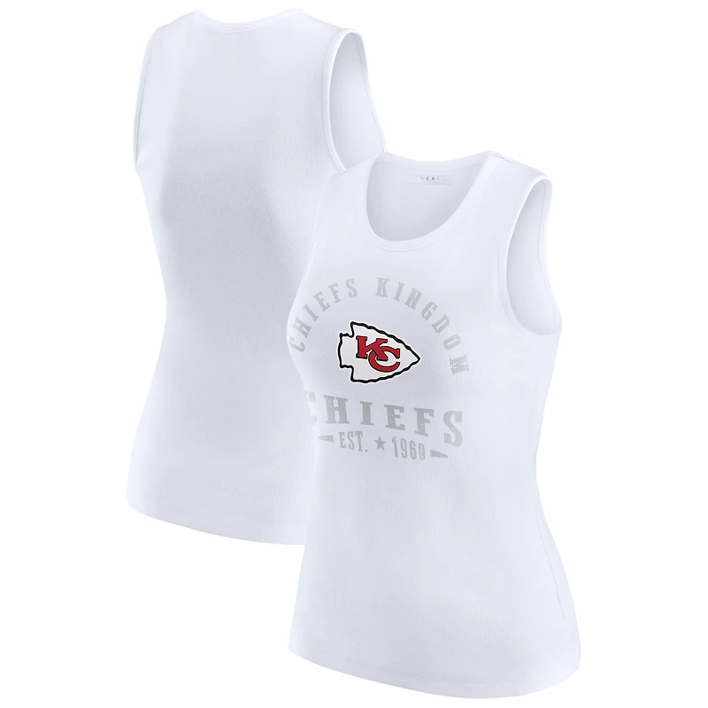 Débardeur côtelé blanc à imprimé graphique pour femme WEAR by Erin Andrews, Kansas City Chiefs