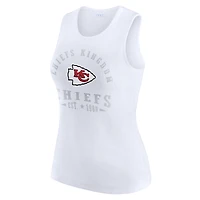 Débardeur côtelé blanc à imprimé graphique pour femme WEAR by Erin Andrews, Kansas City Chiefs