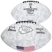 Xavier Worthy Kansas City Chiefs Autographed 2024 Salute To Service Wilson Football  