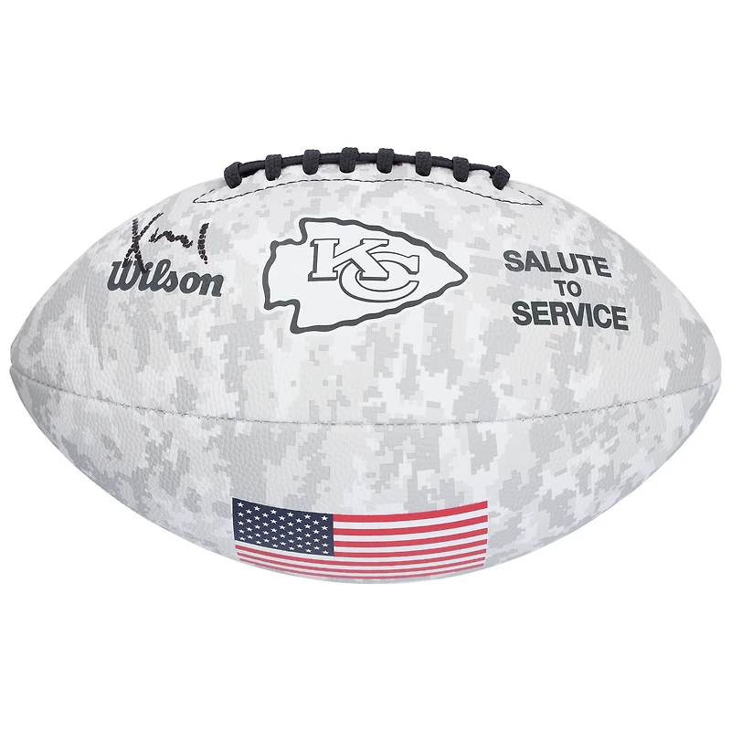 Xavier Worthy Kansas City Chiefs Autographed 2024 Salute To Service Wilson Football  