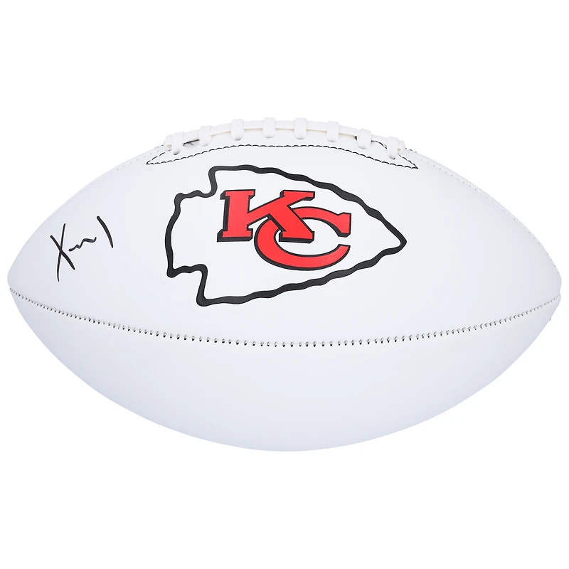 Xavier Worthy Kansas City Chiefs Autographed White Panel Franklin Football  