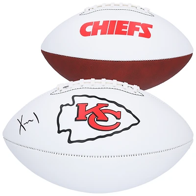 Xavier Worthy Kansas City Chiefs Autographed White Panel Franklin Football  