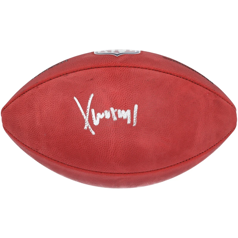 Ballon de football Wilson Duke en couleur autographié par Xavier Worthy des Chiefs de Kansas City