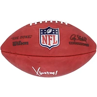 Ballon de football Wilson Duke en couleur autographié par Xavier Worthy des Chiefs de Kansas City