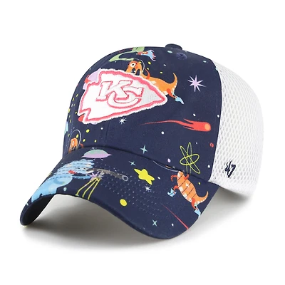 Youth '47  Navy Kansas City Chiefs Space Dino Adjustable Trucker Hat