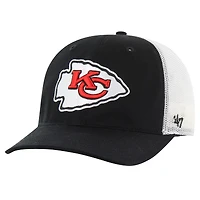 Youth '47 Black/White Kansas City Chiefs Trucker Adjustable Hat