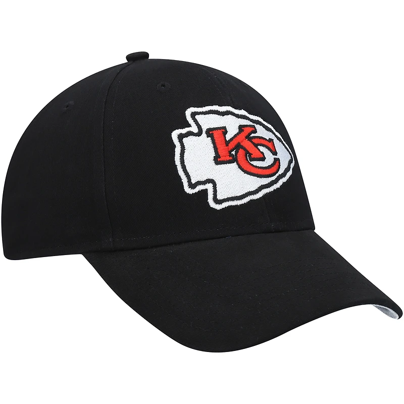 Casquette ajustable noire pour jeunes des Kansas City Chiefs, numéro 47, représentant le meilleur joueur secondaire.