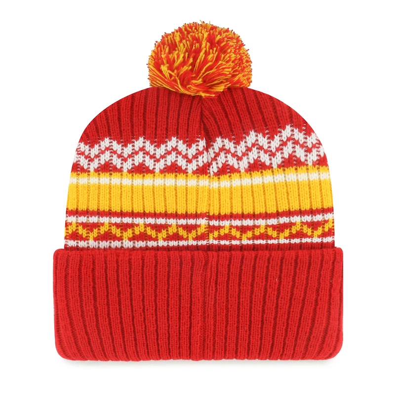 Bonnet en tricot à revers Polar Vortex rouge '47 pour jeunes des Chiefs de Kansas City avec pompon