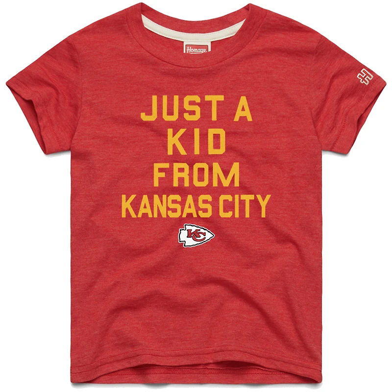 Youth Homage Red Kansas City Chiefs Just a Kid Tri-Blend T-Shirt