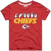 Youth Homage Red Kansas City Chiefs Love Sign x ASL 2.0 Tri-Blend T-Shirt