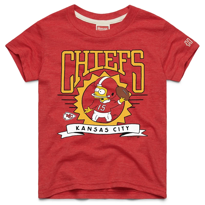 T-shirt rouge tri-blend Youth Homage x The Simpsons des Kansas City Chiefs