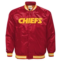 Veste à boutons-pression en satin rouge Kansas City Chiefs pour jeunes Mitchell & Ness