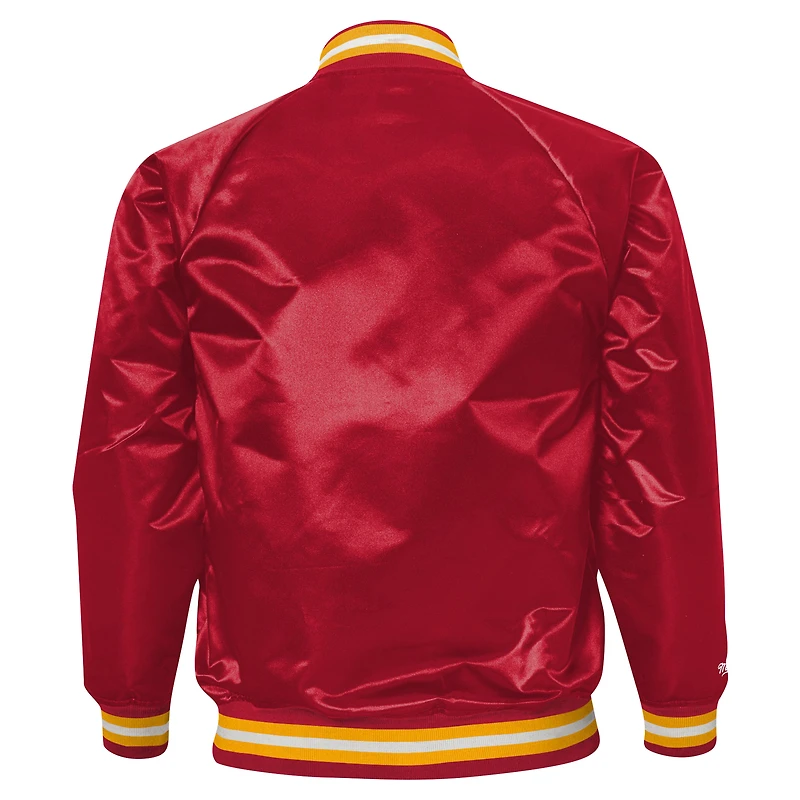 Veste à boutons-pression en satin rouge Kansas City Chiefs pour jeunes Mitchell & Ness