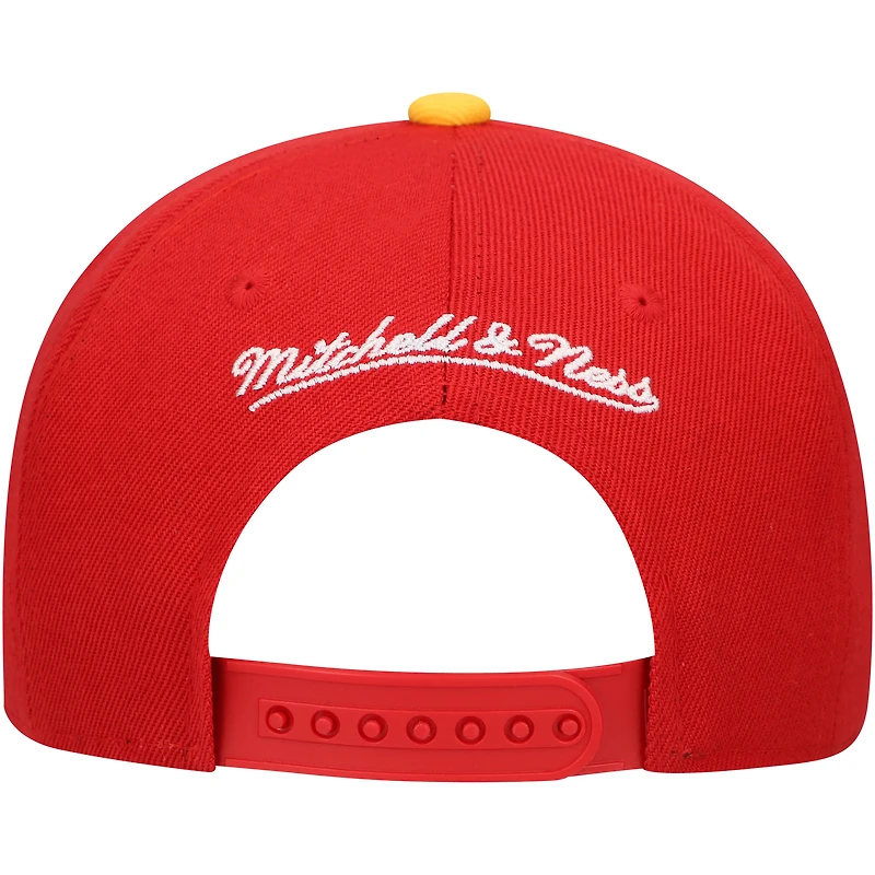 Casquette Snapback bicolore rouge de l'équipe des Chiefs de Kansas City Mitchell & Ness pour jeunes