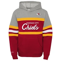 Youth Mitchell & Ness  Red Kansas City Chiefs Throwback Head Coach Pullover Hoodie