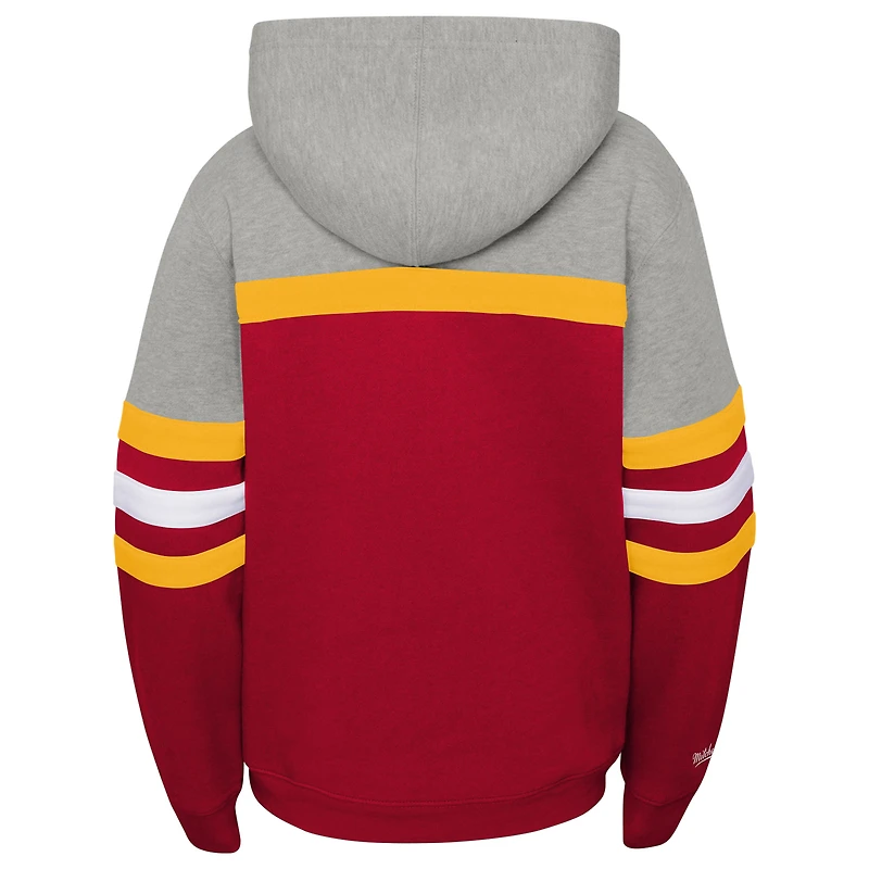 Youth Mitchell & Ness  Red Kansas City Chiefs Throwback Head Coach Pullover Hoodie