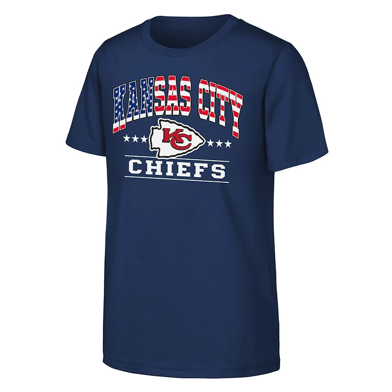 Youth  Navy Kansas City Chiefs Americana Arch T-Shirt