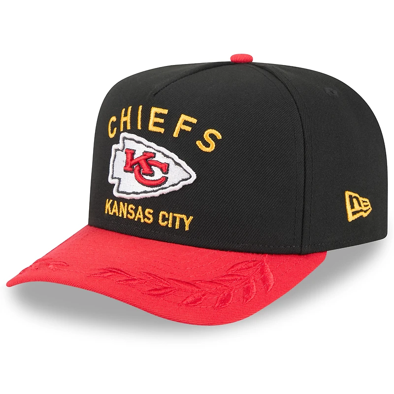 Youth New Era  Black/Red Kansas City Chiefs 2025 NFL Draft A-Frame 9FIFTY Snapback Hat