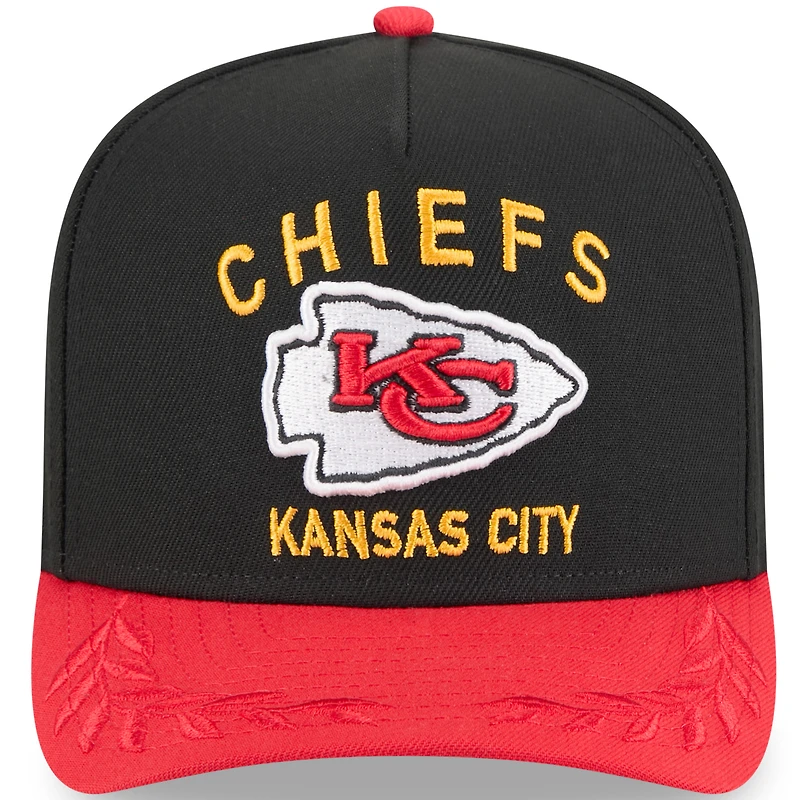 Youth New Era  Black/Red Kansas City Chiefs 2025 NFL Draft A-Frame 9FIFTY Snapback Hat