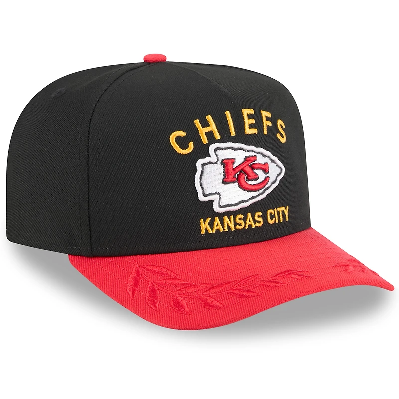 Youth New Era  Black/Red Kansas City Chiefs 2025 NFL Draft A-Frame 9FIFTY Snapback Hat