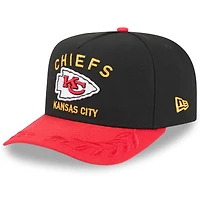Youth New Era  Black/Red Kansas City Chiefs 2025 NFL Draft A-Frame 9FIFTY Snapback Hat