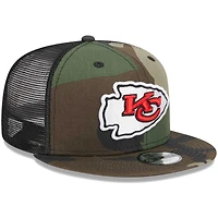 Youth New Era Camo Kansas City Chiefs  Main Trucker 9FIFTY Snapback Hat