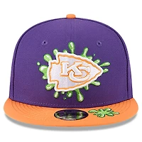 Youth New Era Purple/Orange Kansas City Chiefs Nickelodeon Slime 9FIFTY Snapback Hat