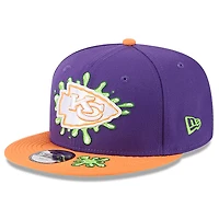 Youth New Era Purple/Orange Kansas City Chiefs Nickelodeon Slime 9FIFTY Snapback Hat