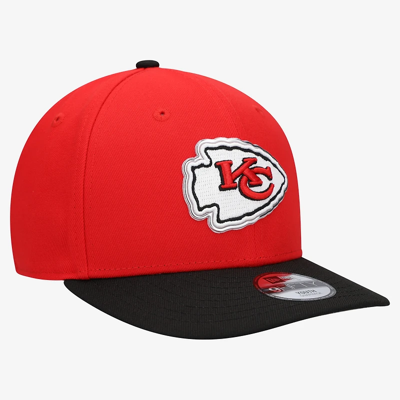 Casquette snapback New Era rouge/noire Kansas City Chiefs, draft NFL 2026, pour jeunes