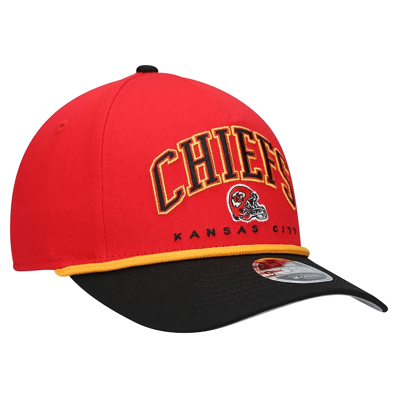 Youth New Era  Red/Black Kansas City Chiefs  Arch COOLERA 9FORTY A-Frame Adjustable Hat