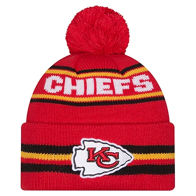 Youth New Era  Red Kansas City Chiefs Classic Cuffed Knit Hat with Pom