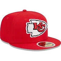 Youth New Era Red Kansas City Chiefs  Main 59FIFTY Fitted Hat
