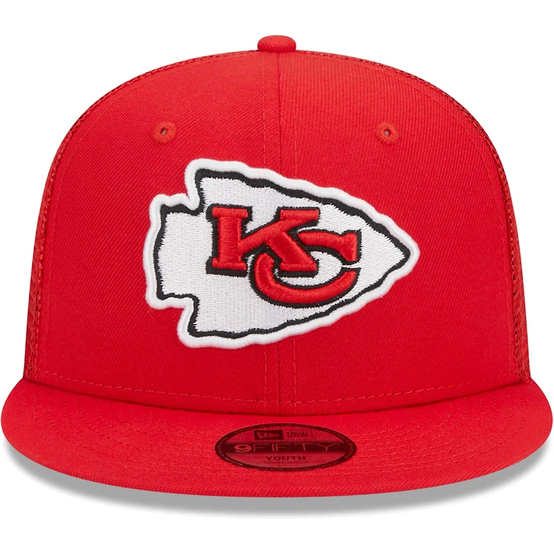 Youth New Era Red Kansas City Chiefs  Main Trucker 9FIFTY Snapback Hat