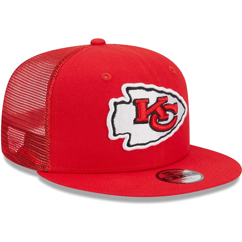 Youth New Era Red Kansas City Chiefs  Main Trucker 9FIFTY Snapback Hat