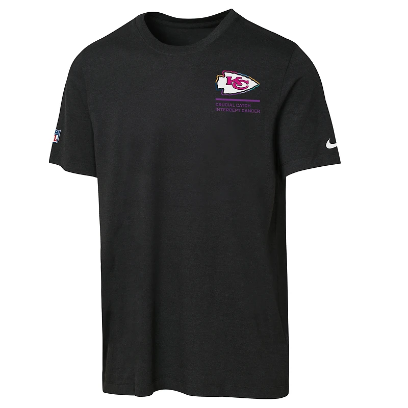 Youth Nike Black Kansas City Chiefs 2025 NFL Crucial Catch Tri-Blend Dri-FIT T-Shirt