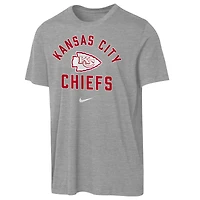 T-shirt Nike Rewind Tri-Blend gris foncé chiné pour jeune des Kansas City Chiefs