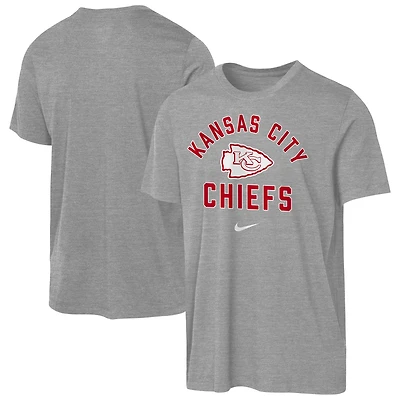 T-shirt Nike Rewind Tri-Blend gris foncé chiné pour jeune des Kansas City Chiefs
