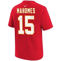 T-shirt avec nom et numéro de joueur Nike Patrick Mahomes pour jeunes des Chiefs Kansas City