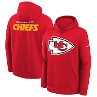 Sweat à capuche Nike rouge Kansas City Chiefs 2025 Sideline Club Fleece pour jeune