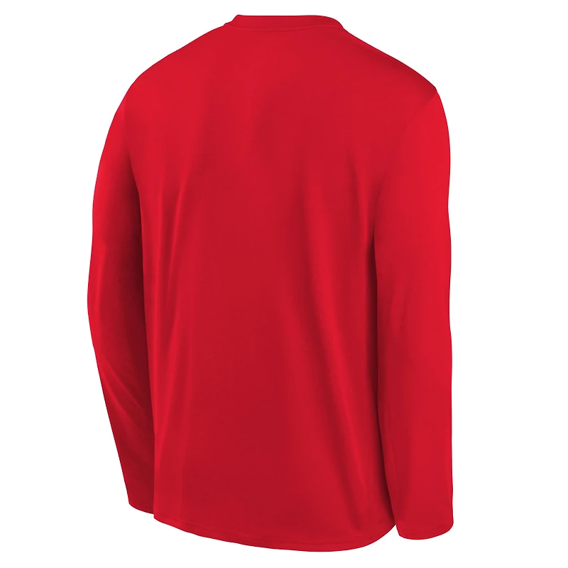 Youth Nike  Red Kansas City Chiefs Primetime Legend Icon Long Sleeve Performance T-Shirt