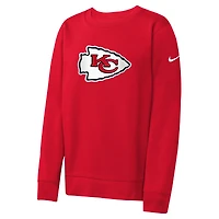 Youth Nike Red Kansas City Chiefs Rewind Club Pullover Sweatshirt
